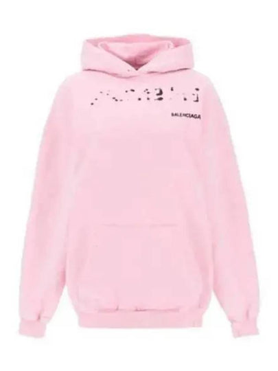 Logo Oversized Cotton Hoodie Pink - BALENCIAGA - BALAAN 2