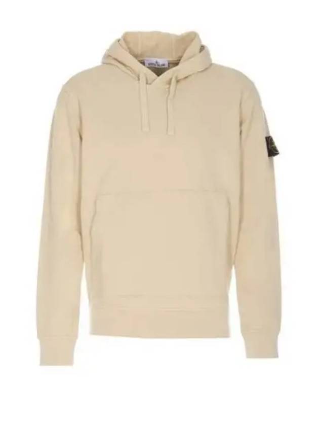 Cotton Fleece Garment Dyed Hoodie Beige - STONE ISLAND - BALAAN 2