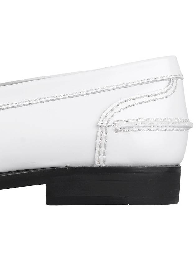 Brushed Leather Penny Loafers White - MIU MIU - BALAAN 7