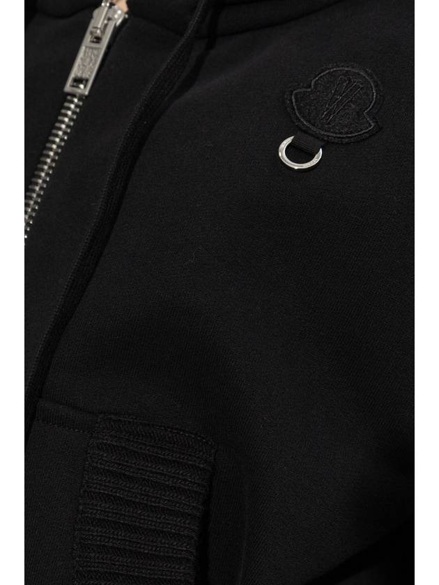 Willow Smith Eyelet Cotton Hooded Zip Up Black - MONCLER - BALAAN 6