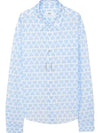 Heart Pattern Oversized Fit Long Sleeve Shirt Sky Blue - AMI - BALAAN 2