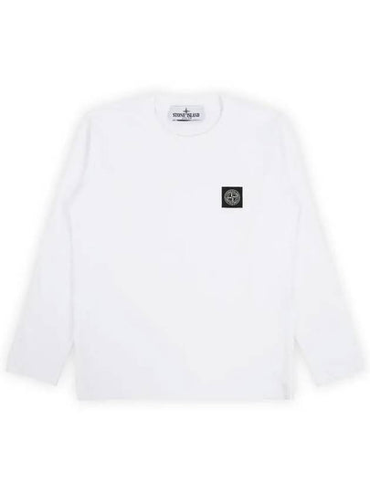 Kids Cotton Jersey Long Sleeve T-Shirt White - STONE ISLAND - BALAAN 2