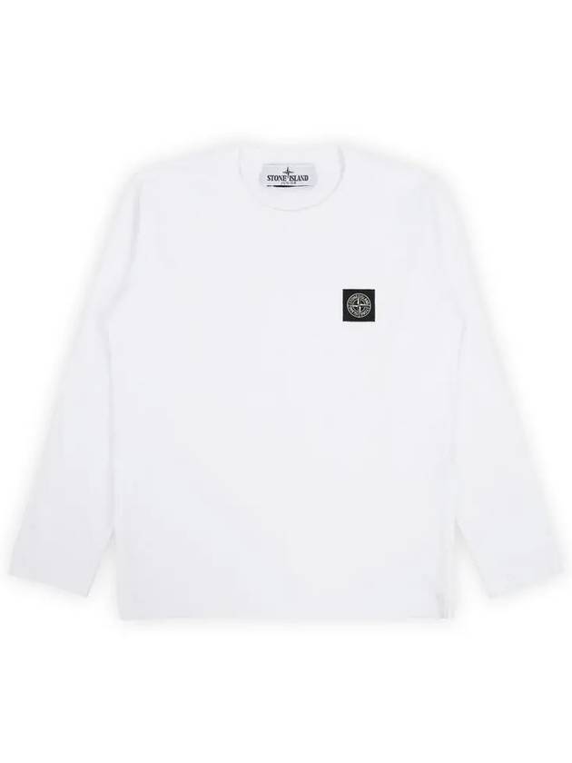 Kids Cotton Jersey Long Sleeve T-Shirt White - STONE ISLAND - BALAAN 3