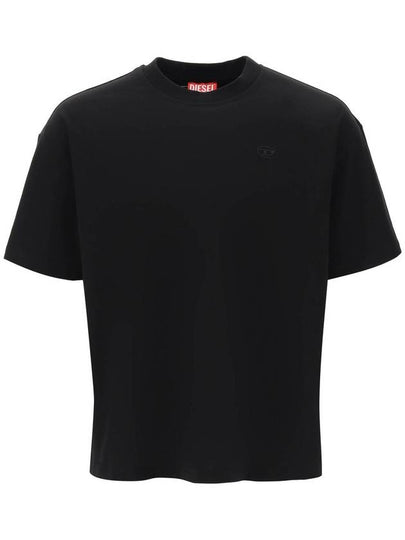 Maxi Oval D Embroidered Short Sleeve T-Shirt Black - DIESEL - BALAAN 2