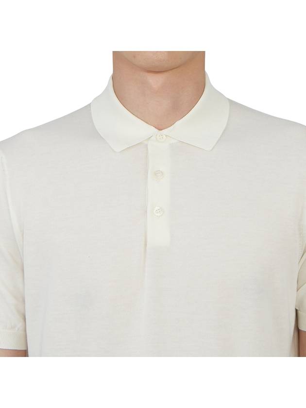 Men's Cotton Polo Shirt Milk - DRUMOHR - BALAAN 7