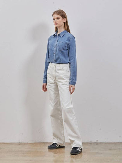 Denim Classic Straight Pants White - RYUL+WAI: - BALAAN 2