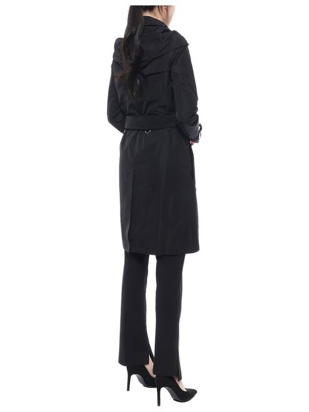 Detachable Hood Teffeta Kensington Trench Coat Black - BURBERRY - BALAAN 7