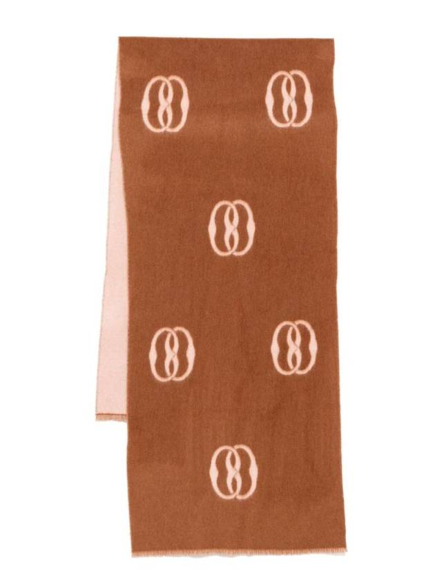 Emblem Wool Scarf Brown - BALLY - BALAAN 1