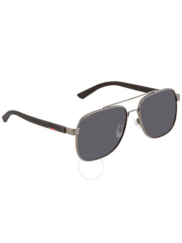 Gucci Grey Pilot Men's Sunglasses GG0422S 001 60 - GUCCI - BALAAN 3