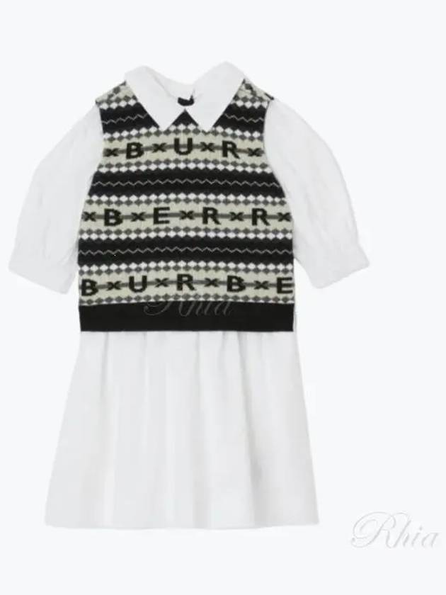 Fair Isle Logo Stretch One Piece Mini 8053976 C KG2 SIBILLA A1464 12 14 - BURBERRY - BALAAN 1