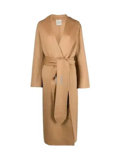 Robe Belt Wool Single Coat Camel - TOTEME - BALAAN 2