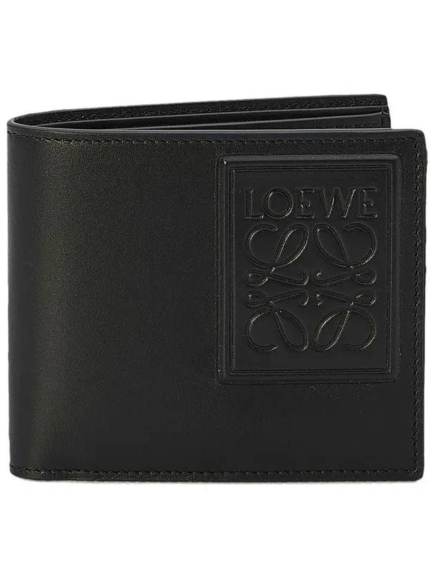 Anagram Logo Patch Bifold Calfskin Half Wallet Black - LOEWE - BALAAN 3