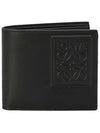 Anagram Logo Patch Bifold Calfskin Half Wallet Black - LOEWE - BALAAN 3