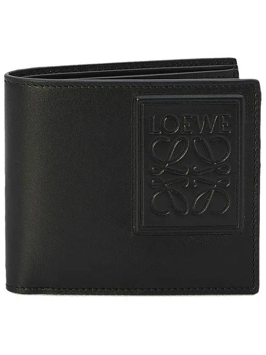 Anagram Logo Patch Bifold Calfskin Half Wallet Black - LOEWE - BALAAN 2