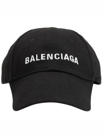 Text Logo Embroidered Panel Baseball Hat Black - BALENCIAGA - BALAAN 1