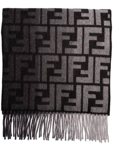 FF Wool Scarf Black - FENDI - BALAAN 1