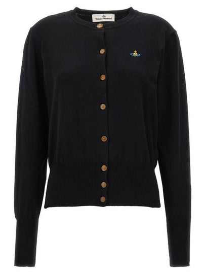 Bea Logo Wool Cardigan Black - VIVIENNE WESTWOOD - BALAAN 2