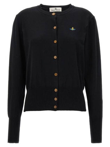 Bea Logo Wool Cardigan Black - VIVIENNE WESTWOOD - BALAAN 1