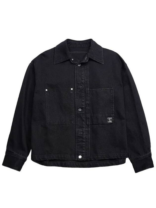 Men's Cropped Denim Shirt Jacket Black W233SH13859B - WOOYOUNGMI - BALAAN 1