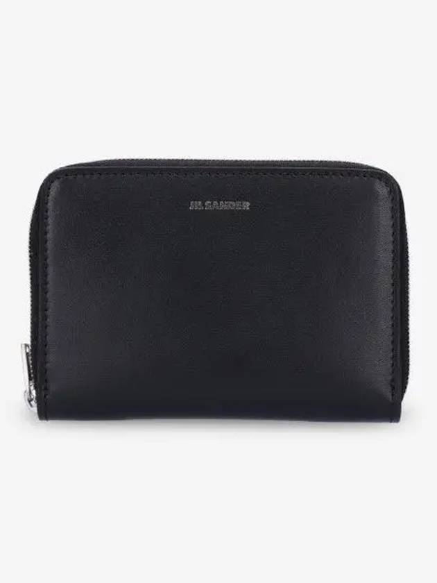 Logo Zip Around Half Wallet Black - JIL SANDER - BALAAN 2