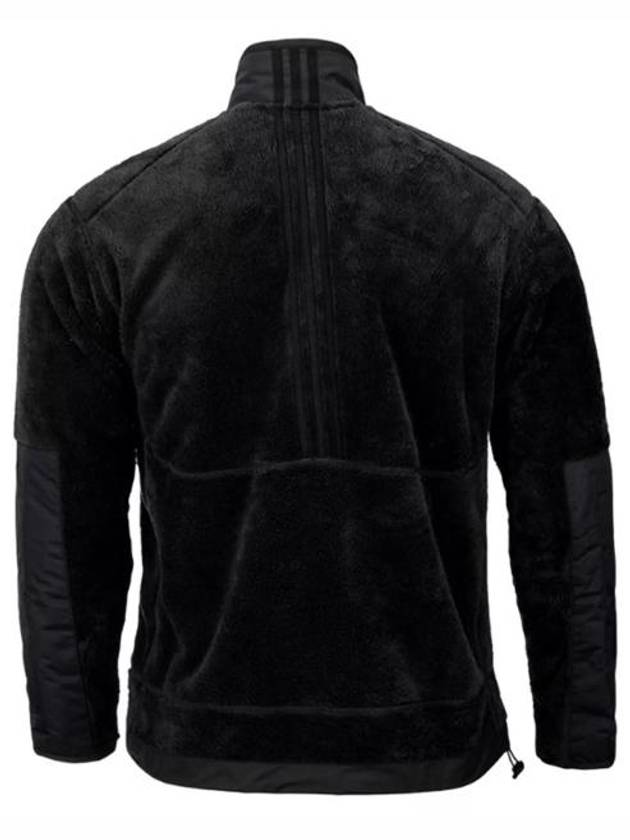 Sherpa Half-Zip Zip-Up Jacket Black - ADIDAS - BALAAN 3