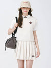 Signature combination pleated banding skirt IVORY - MONBIRDIE GOLF - BALAAN 2