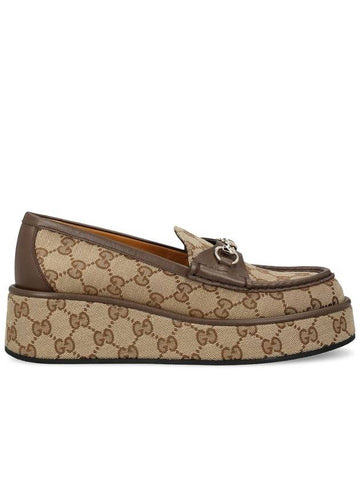 Horsebit Wedge Loafers Brown - GUCCI - BALAAN 1