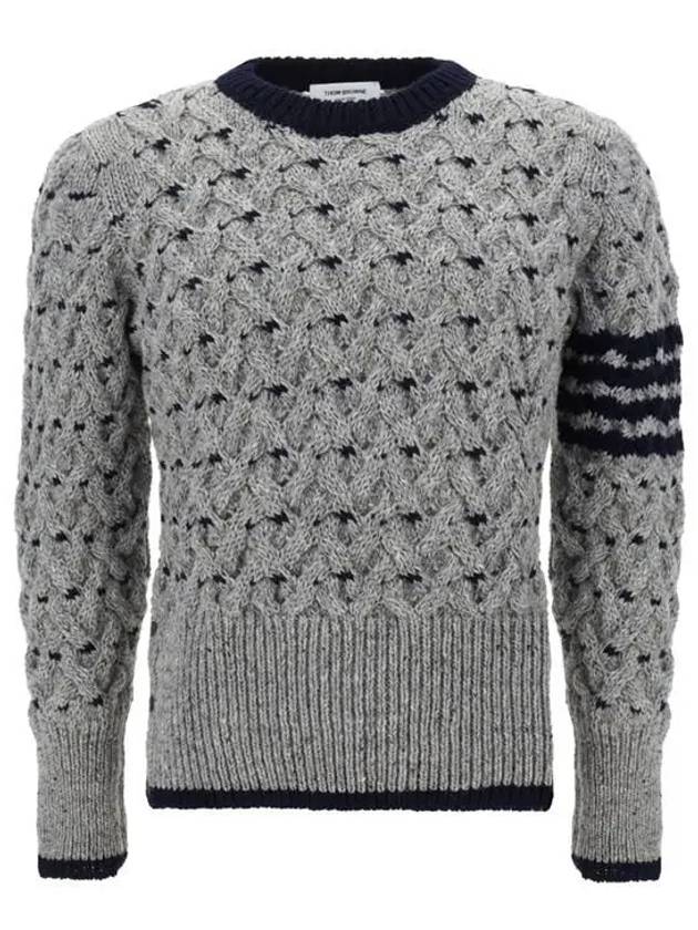 4 Bar Cable Knit Top Grey - THOM BROWNE - BALAAN 2