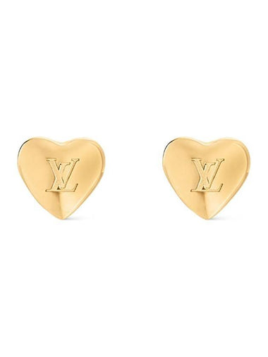 LV Heart Earrings Gold - LOUIS VUITTON - BALAAN 1