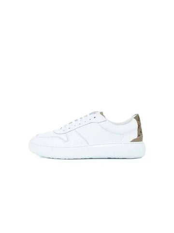 Men s Logo Heel Tab Leather Sneakers White 270672 - HERNO - BALAAN 1