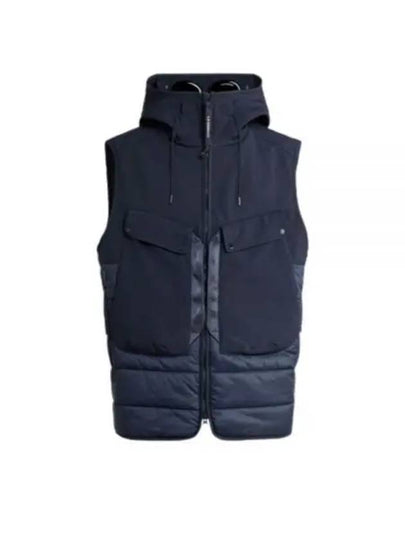 Shell R Mix Goggle Hooded Padded Vest Navy - CP COMPANY - BALAAN 2