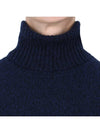 Heart Logo Cashmere Turtleneck Navy - AMI - BALAAN 6