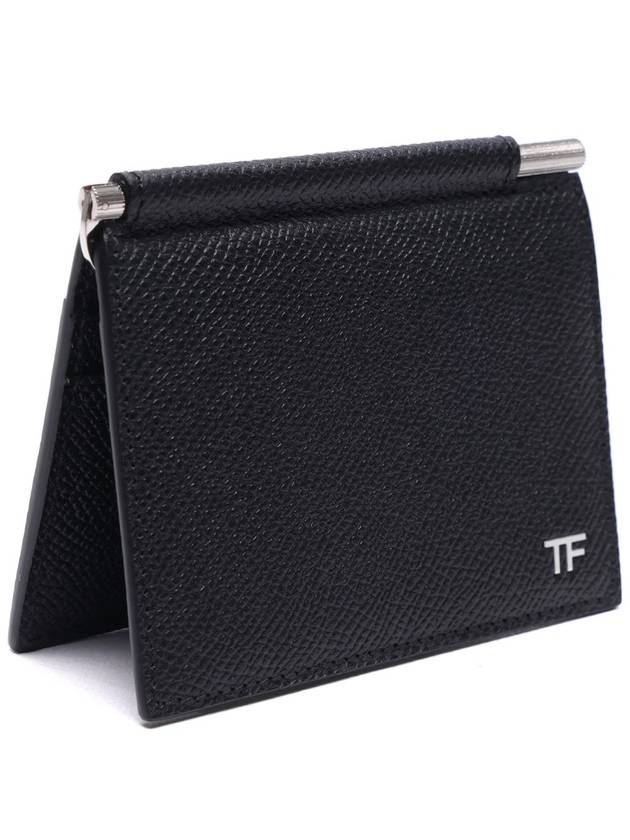 Men's TF Logo Clip Card Wallet Black - TOM FORD - BALAAN 4