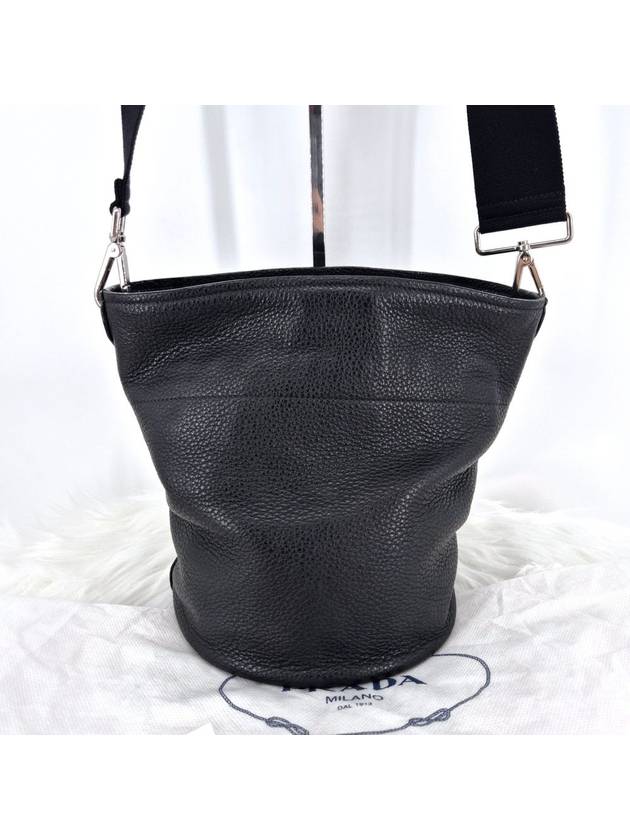 Vitello Dino bucket bag black - PRADA - BALAAN 4