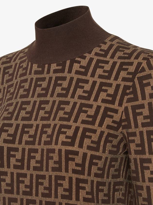 FF Cotton Turtleneck Brown - FENDI - BALAAN 5