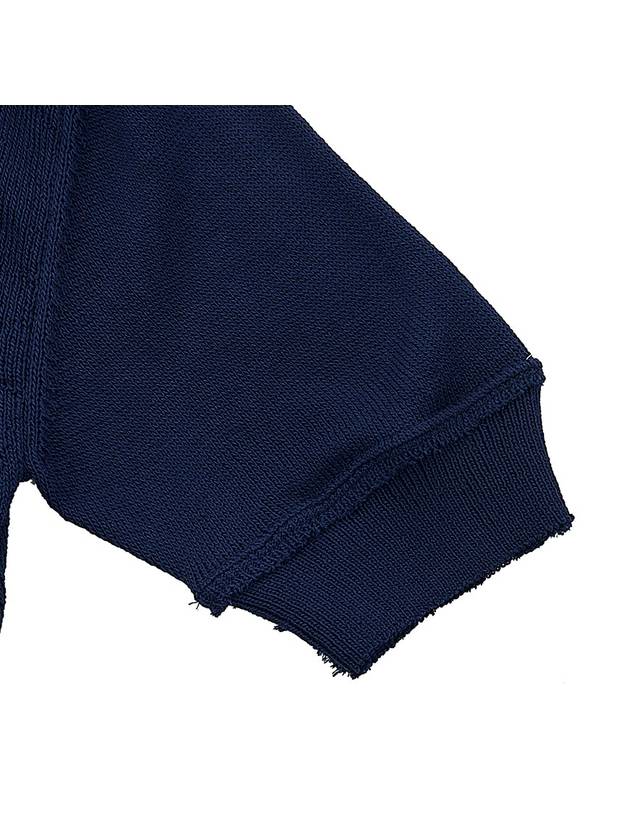 Back Stitch Wool Polo Knit Top Blue - MAISON MARGIELA - BALAAN 6