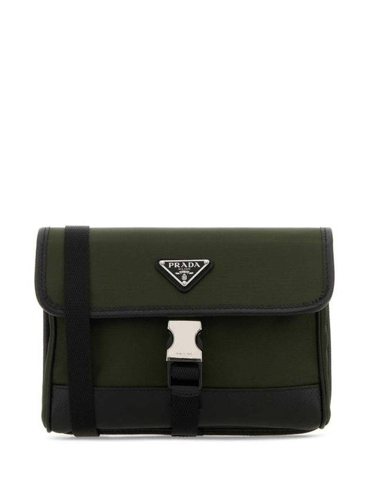 Re-Nylon Saffiano Leather Smartphone Case Cross Bag Green - PRADA - BALAAN 1