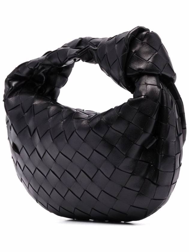 Jodie Intrecciato Small Tote Bag Black - BOTTEGA VENETA - BALAAN 3