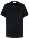 Tonal Fox Patch Pocket Classic Cotton Short Sleeve T-Shirt Black - MAISON KITSUNE - BALAAN 3