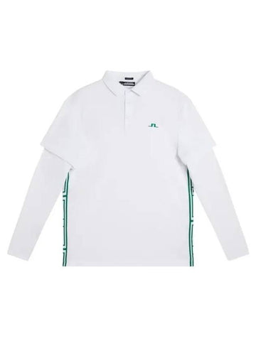 Liam Regular Fit Long Sleeve Polo Shirt White - J.LINDEBERG - BALAAN 1