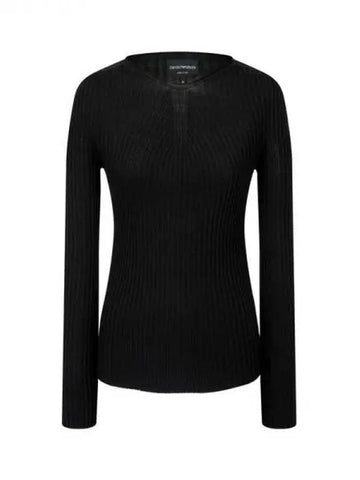 Women s Chunky Ribbed Slim Sweater Black 270414 - EMPORIO ARMANI - BALAAN 1