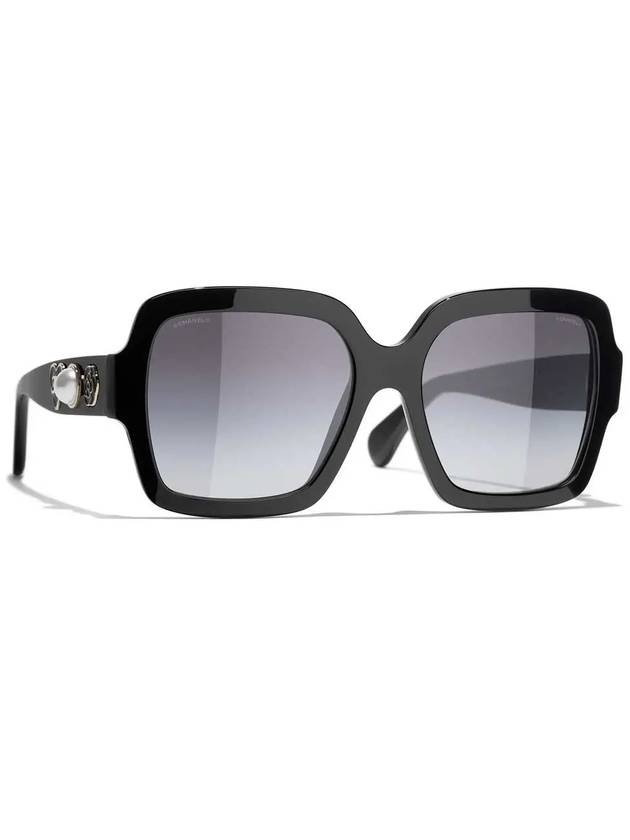 Eyewear Heart Pearl Camellia Sunglasses Black - CHANEL - BALAAN 1