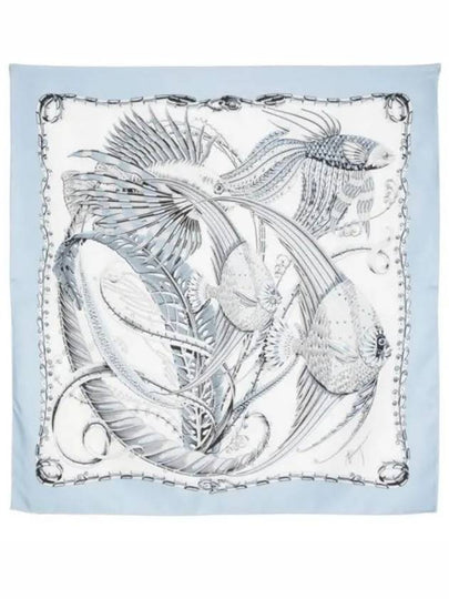 Fish Print Silk Scarf Grey - SALVATORE FERRAGAMO - BALAAN 2