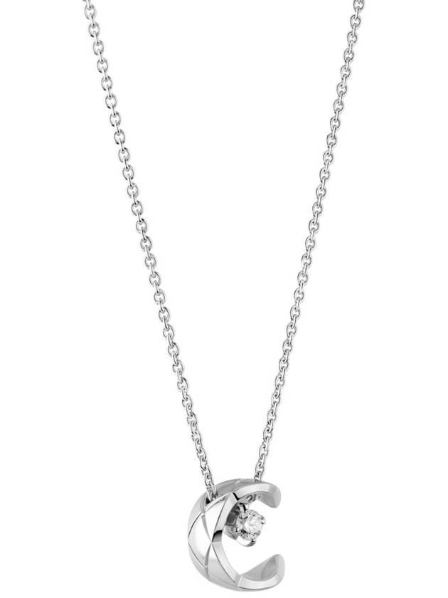 Coco Crush Diamond Pendant Necklace Silver - CHANEL - BALAAN 3