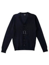 Joe Logo Embroidered Wool Cardigan Navy - A.P.C. - BALAAN 2