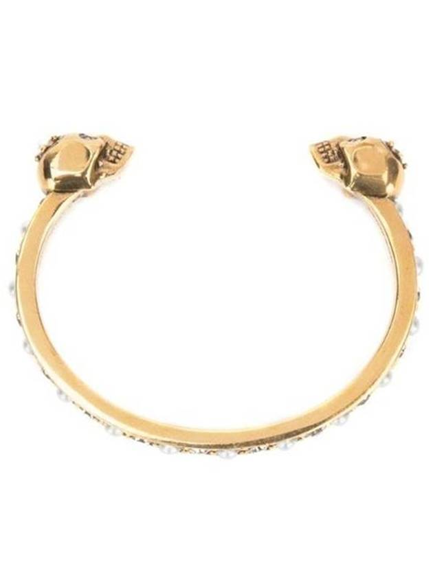 Twin Skull Thin Bracelet Gold - ALEXANDER MCQUEEN - BALAAN 1