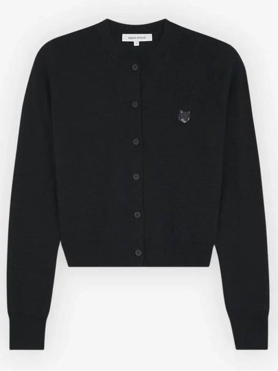 Bold Fox Head Patch Regular Cardigan Black - MAISON KITSUNE - BALAAN 2