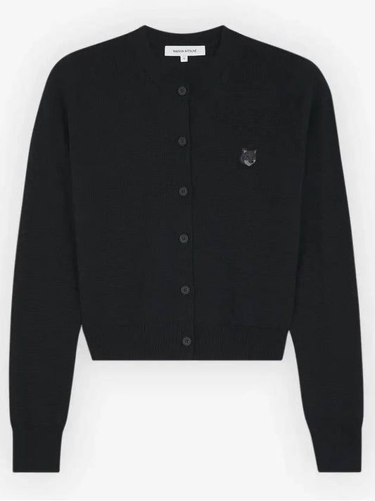 Bold Fox Head Patch Regular Cardigan Black - MAISON KITSUNE - BALAAN 2