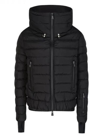 VONNE Grenoble logo patch hooded down jacket black women s padding 233545 - MONCLER - BALAAN 1