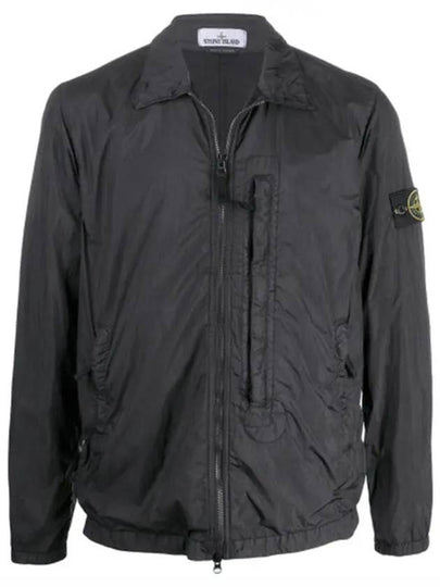 Garment Dyed Crinkle Zip Up Jacket Dark Grey - STONE ISLAND - BALAAN 2